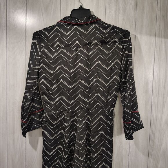 Anthropologie Free People Black Silky Chevron Jumpsuit Size XS - Picture 7 of 15
